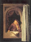 DOU, Gerrit Painter with Pipe and Book Sweden oil painting reproduction